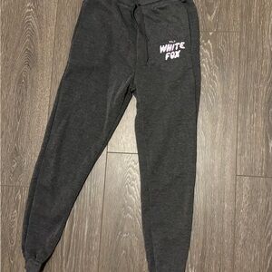 Woman white fox Gray Joggers